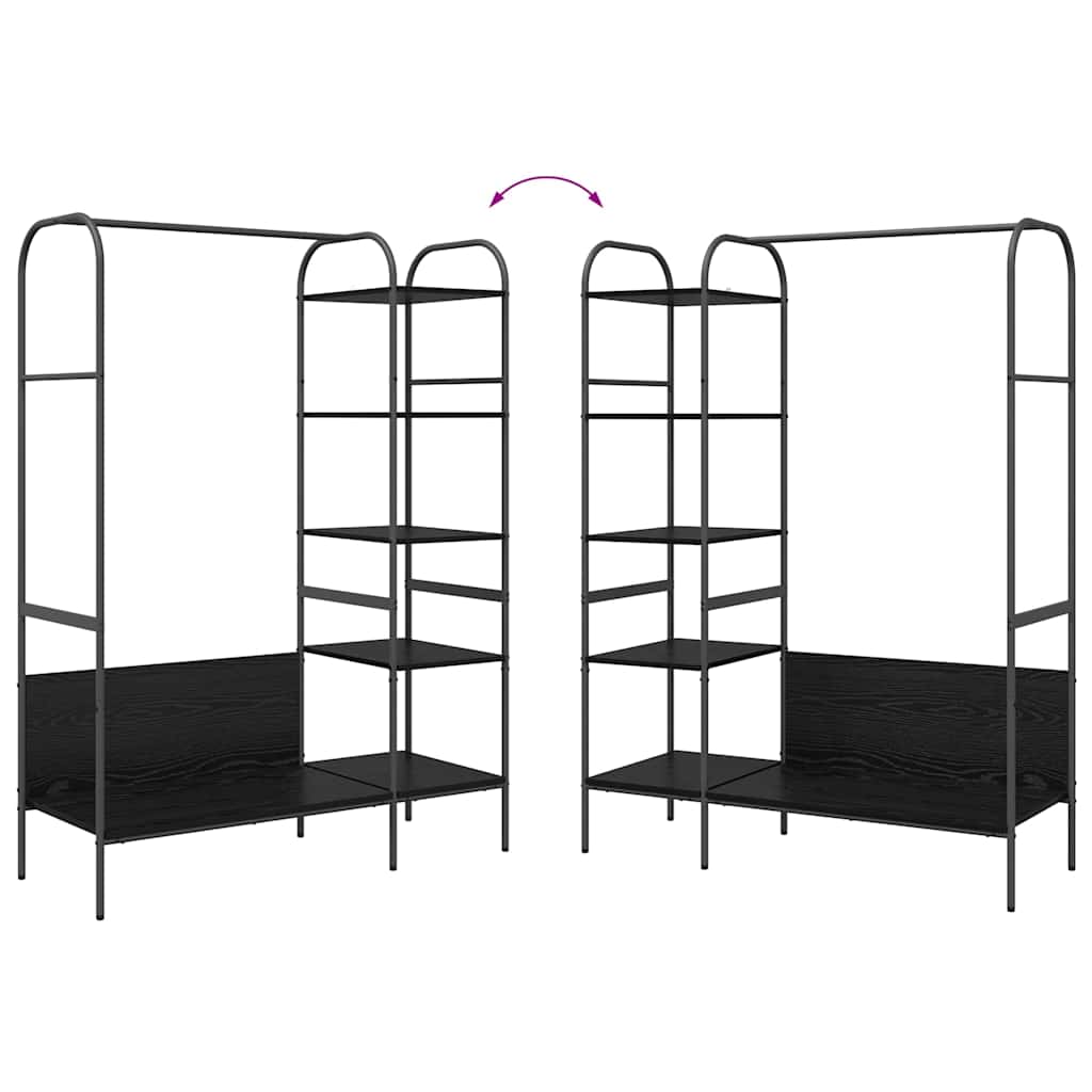 Hallmöbler Klädhängare med hylla Svart 120 x 44 x 160 cm