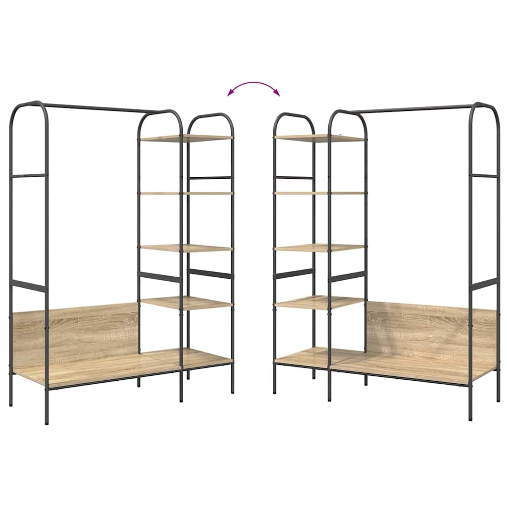 Hallmöbler Klädhängare med hylla Brun 120 x 44 x 160 cm