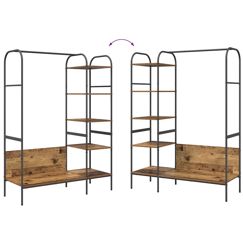 Hallmöbler Klädhängare med hylla Brun 120 x 44 x 160 cm