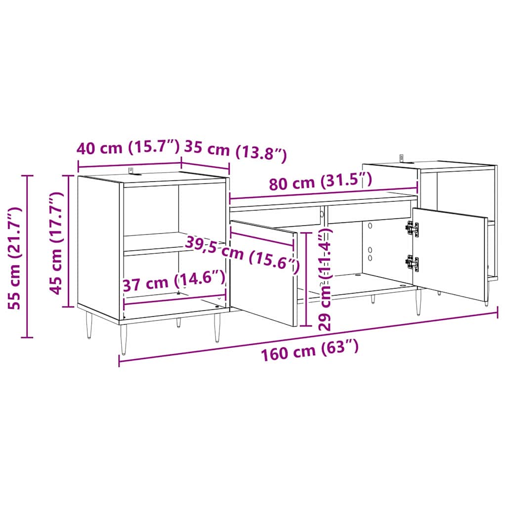 TV-Möbel Artisan Ek TV-skåp 160 x 35 x 55 cm