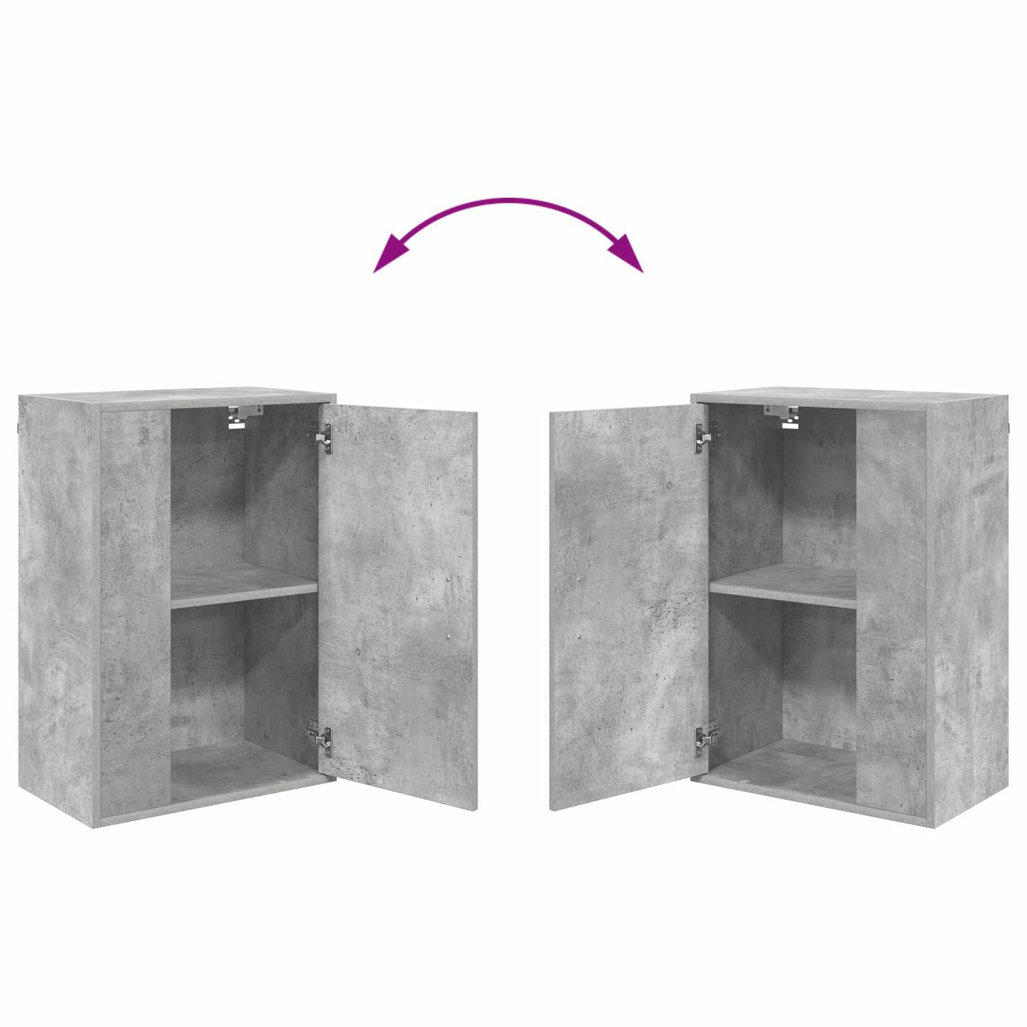 TV-bänkset Väggmonterad 4 pcs Betonggrå Konstruerat trä