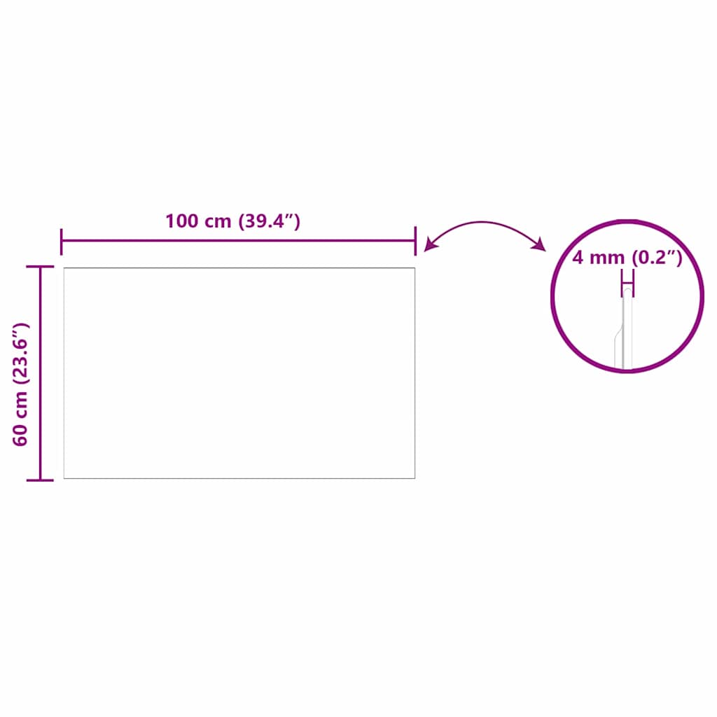 Väggspegel Rektangulär 100 x 60 cm härdat glas