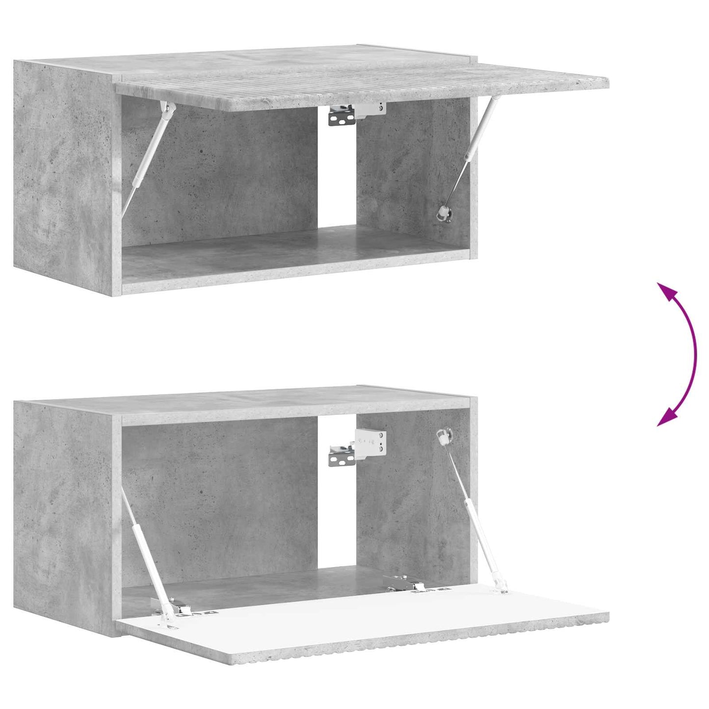 TV väggskåp set Väggmonterad 4 pcs Betonggrå Konstruerat trä
