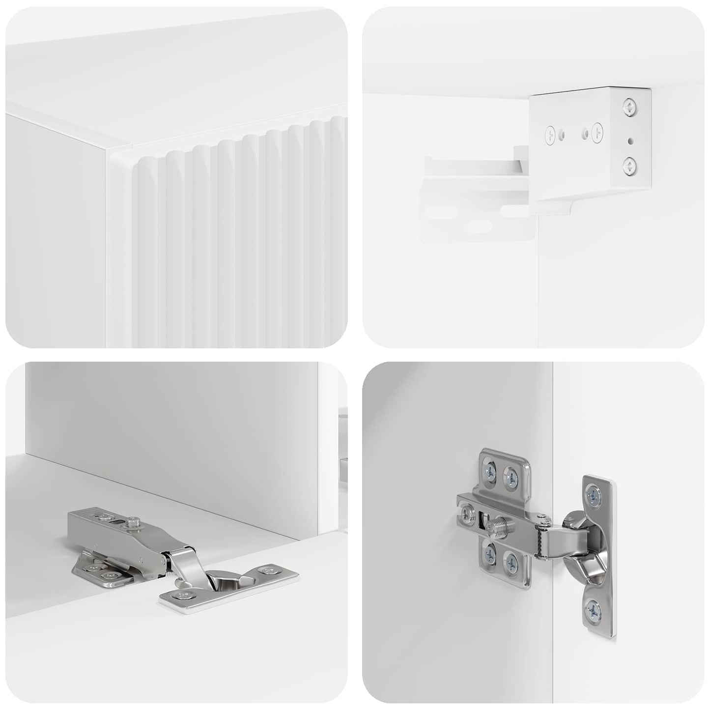 TV väggskåp set Väggmonterad 6 pcs Vit