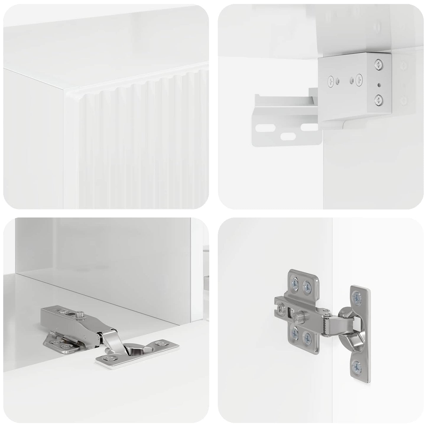 TV väggskåp set Väggmonterad 6 pcs Högblanka vita
