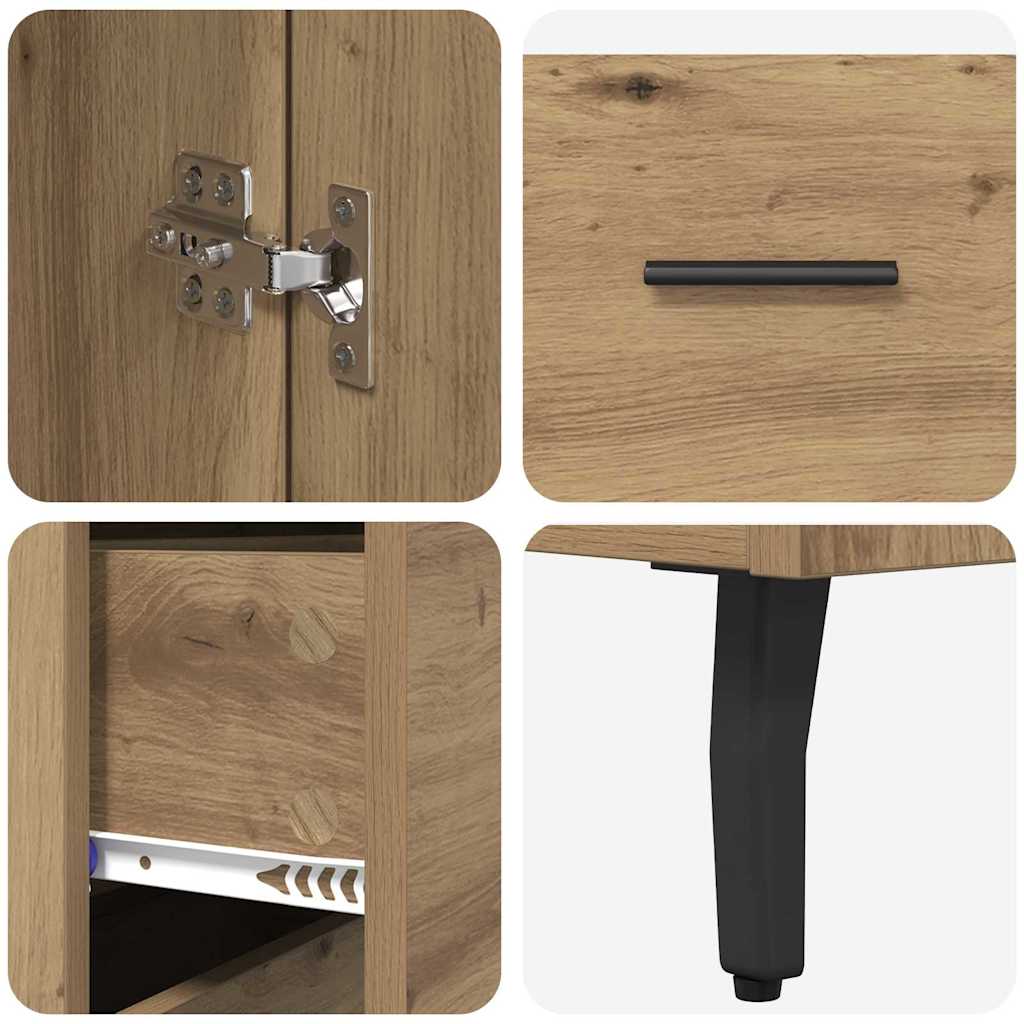 Skåp Artisan Ek 69,5 x 34 x 180 cm Konstruerat trä och glas