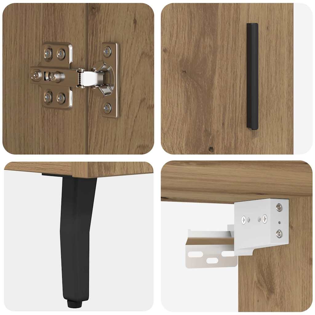 Skåp Artisan Ek 69,5 x 34 x 180 cm Konstruerat trä och glas