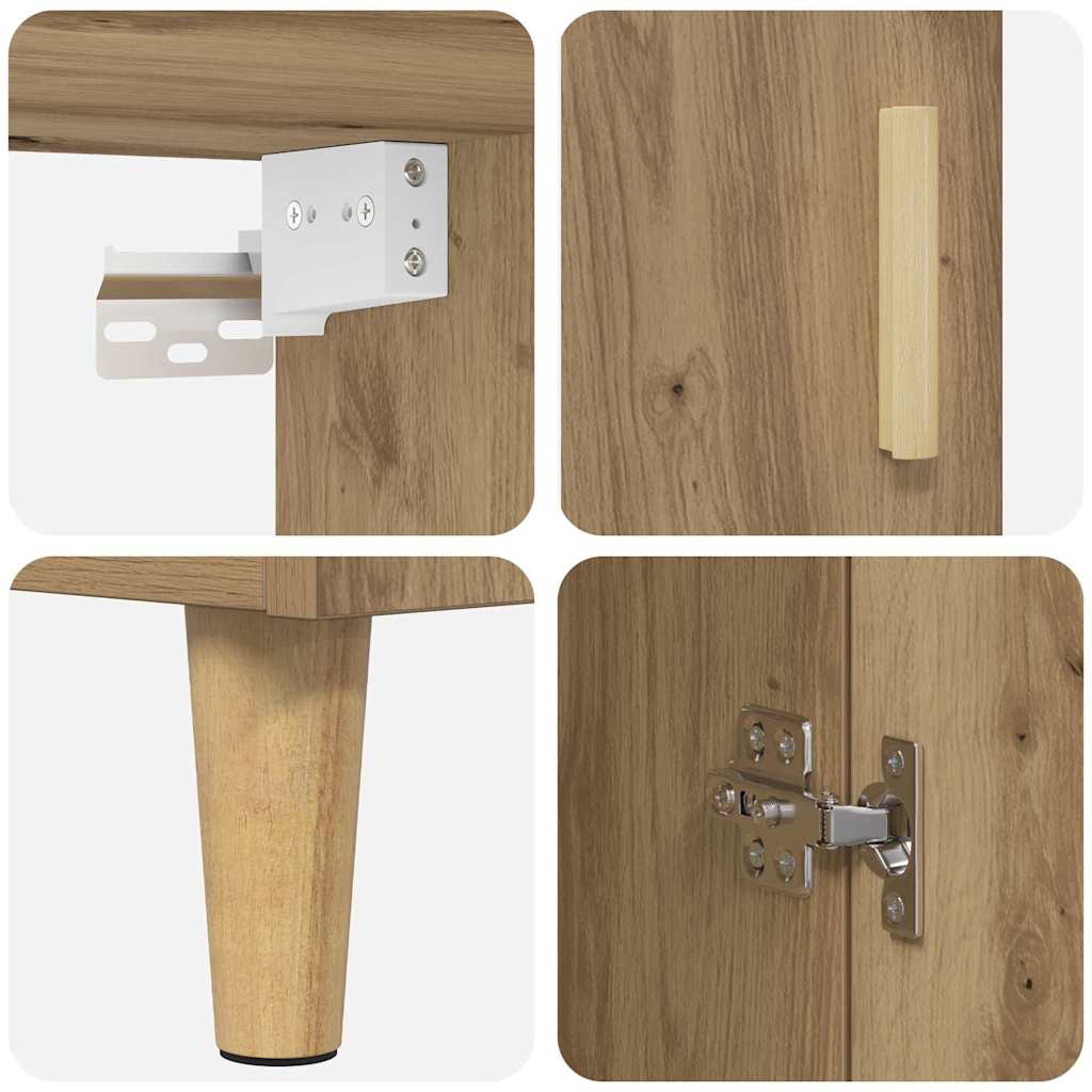 Skåp Artisan Ek 69,5 x 34 x 180 cm Konstruerat trä och glas