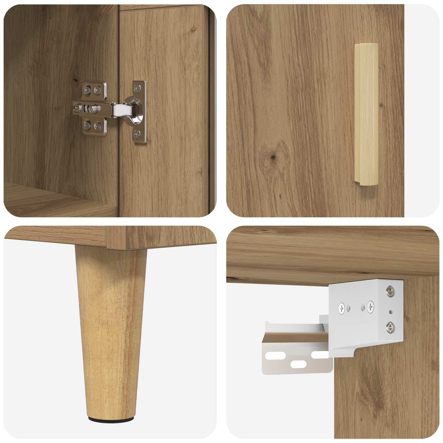 Skåp Artisan Ek 69,5 x 34 x 180 cm Konstruerat trä och glas