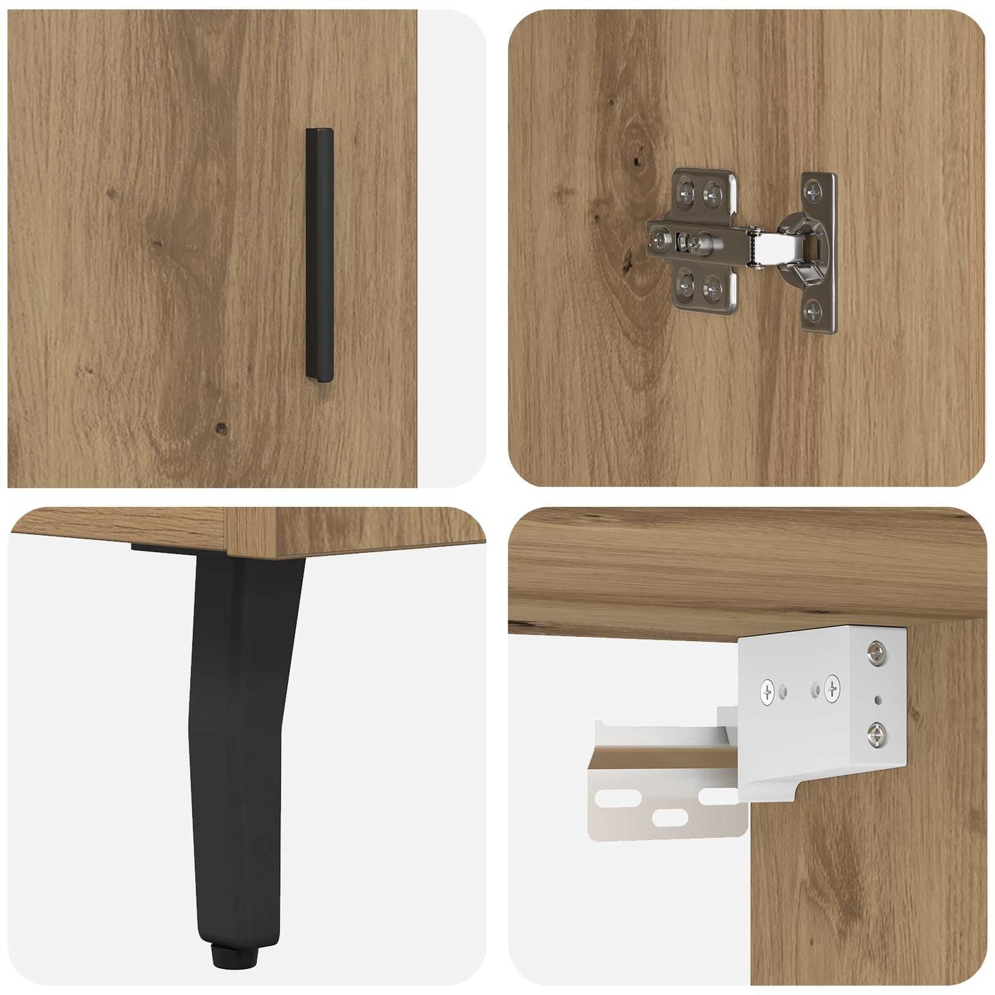 Skåp Artisan Ek 69,5 x 34 x 180 cm Konstruerat trä och glas