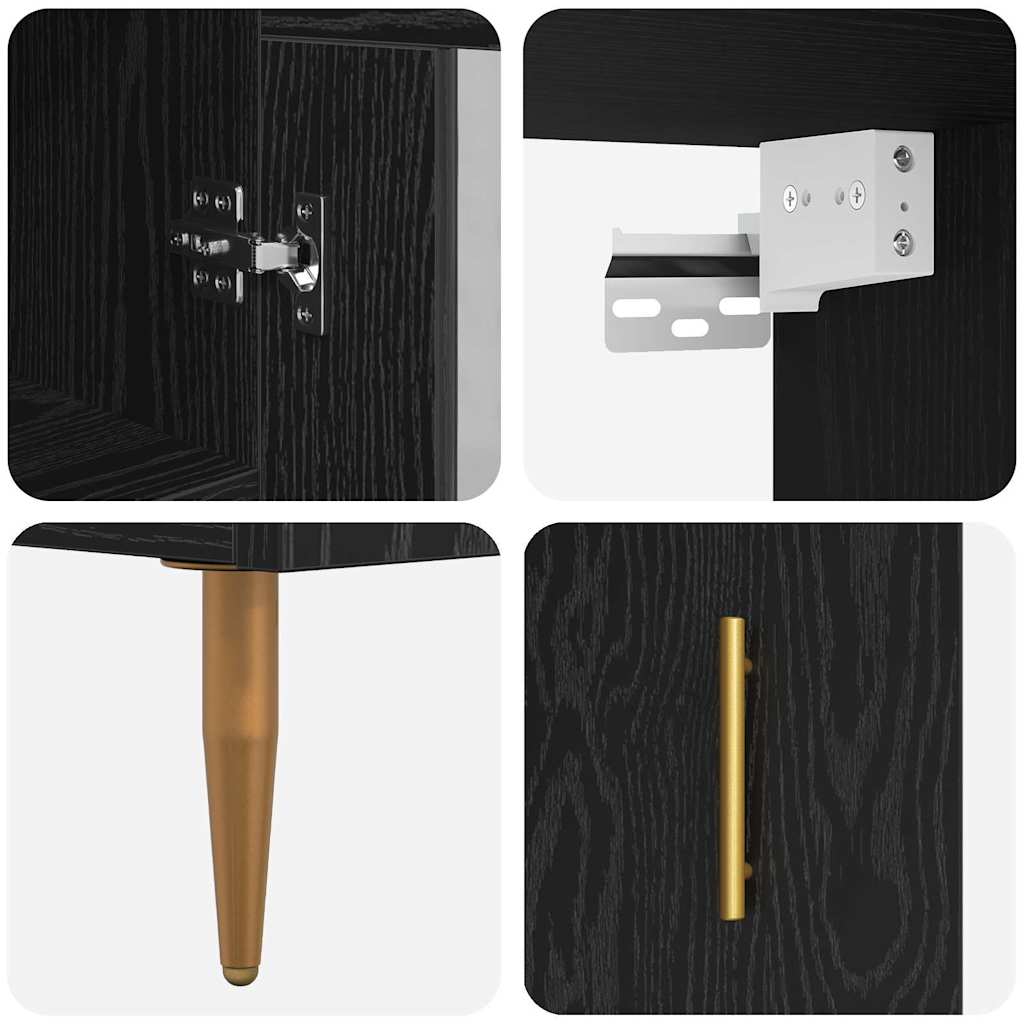 Skåp Svart Ek 34,5 x 34 x 180 cm Konstruerat trä