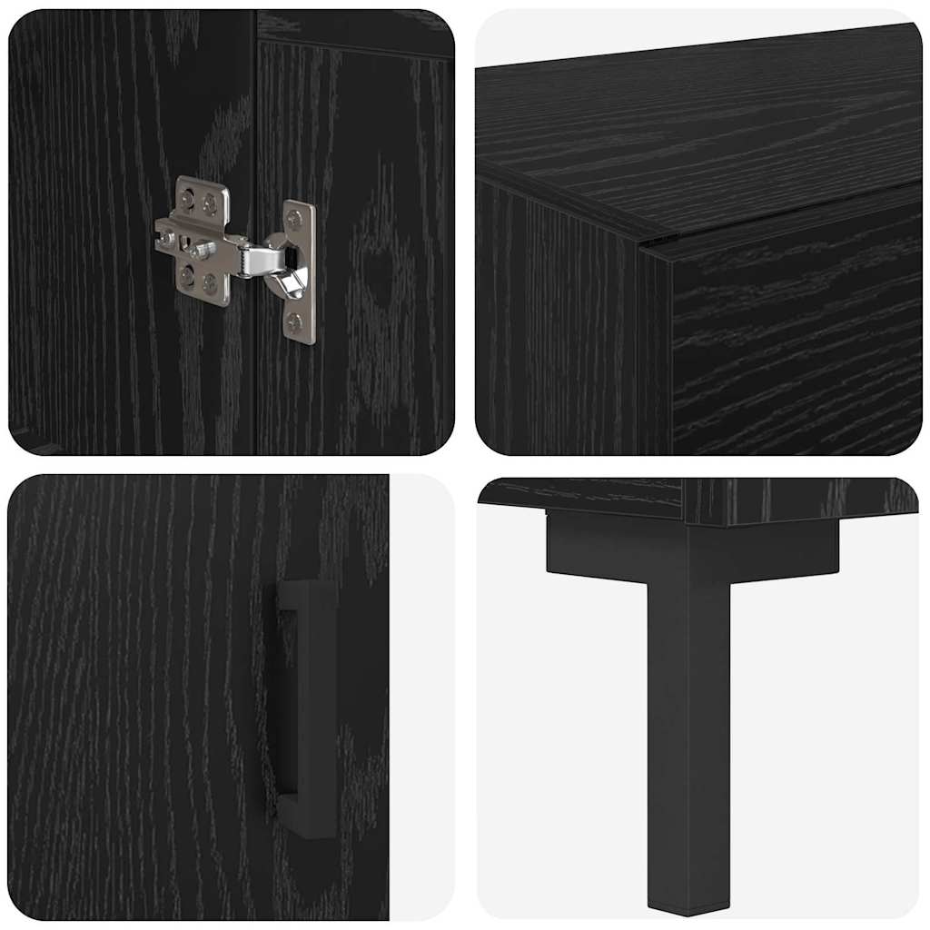 Skåp Svart Ek 69,5 x 34 x 180 cm Konstruerat trä