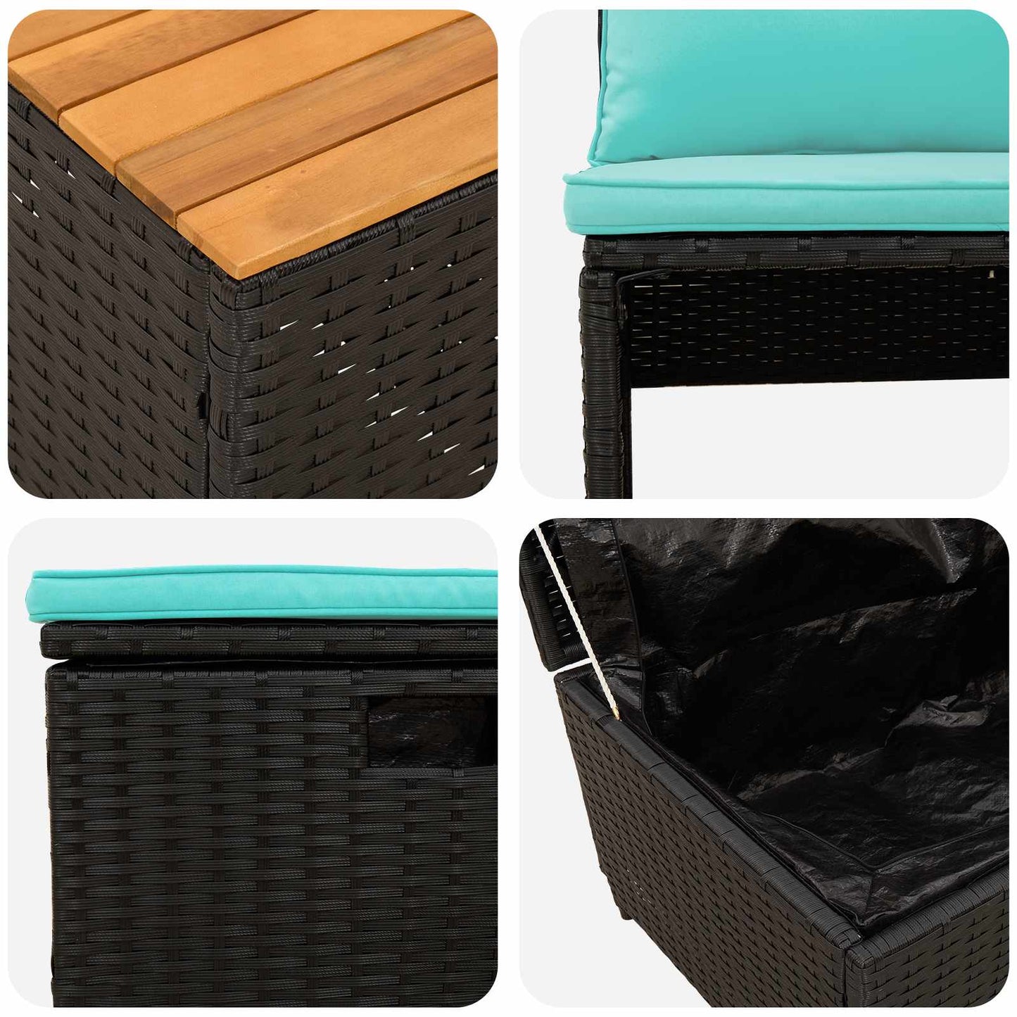 Utomhussoffset 4-Antal sittplatser 4 pcs 55 x 30 x 39 cm