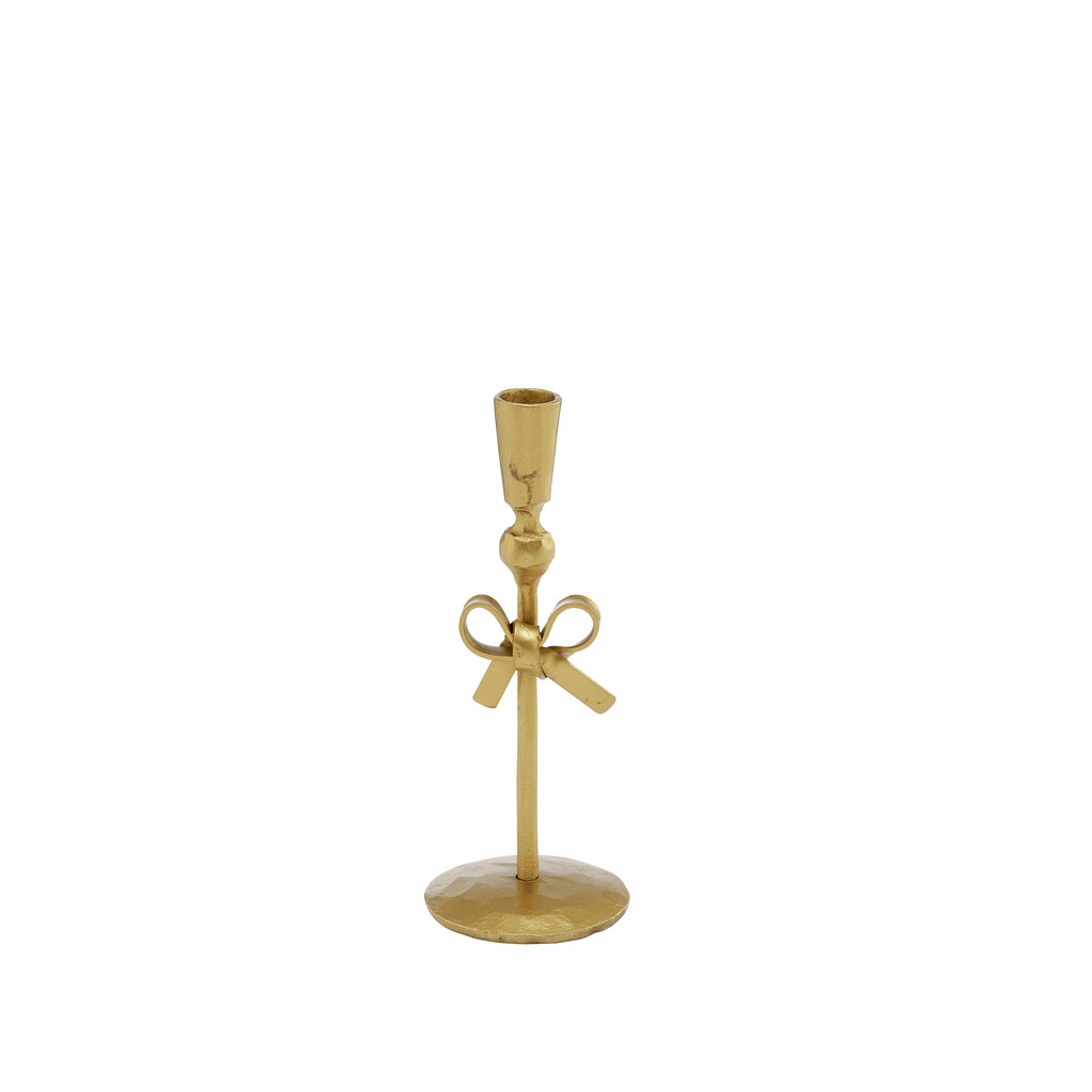 Ljusstake Järn Rosett 14,5 cm Guld