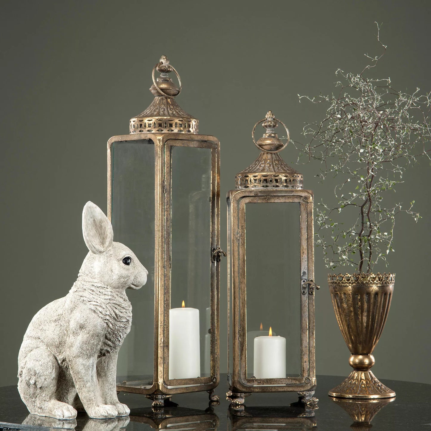 Påskdekoration Kanin 35 cm - grå/vit