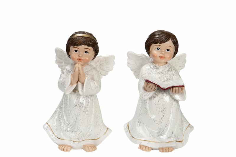 Juldekoration Inomhus Änglabarn Mix Poly 2-pack 7,5x6x13cm