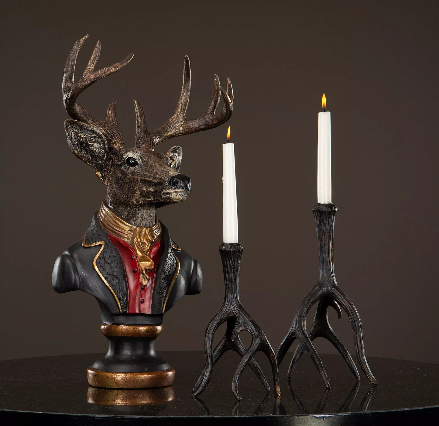 Julljusstake Renhorn Mörkbrun Poly 14x13x24cm 1 st HH