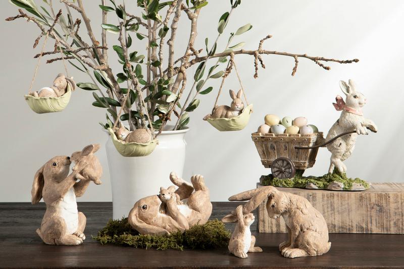 Påskdekoration Kanin Busig Brun Poly