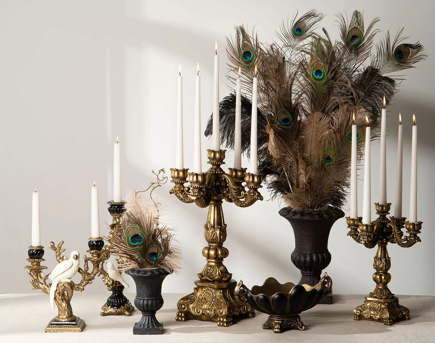 Ljusstake 2-Arm Papegoja Poly 23x10x25cm I lager: Vecka 7