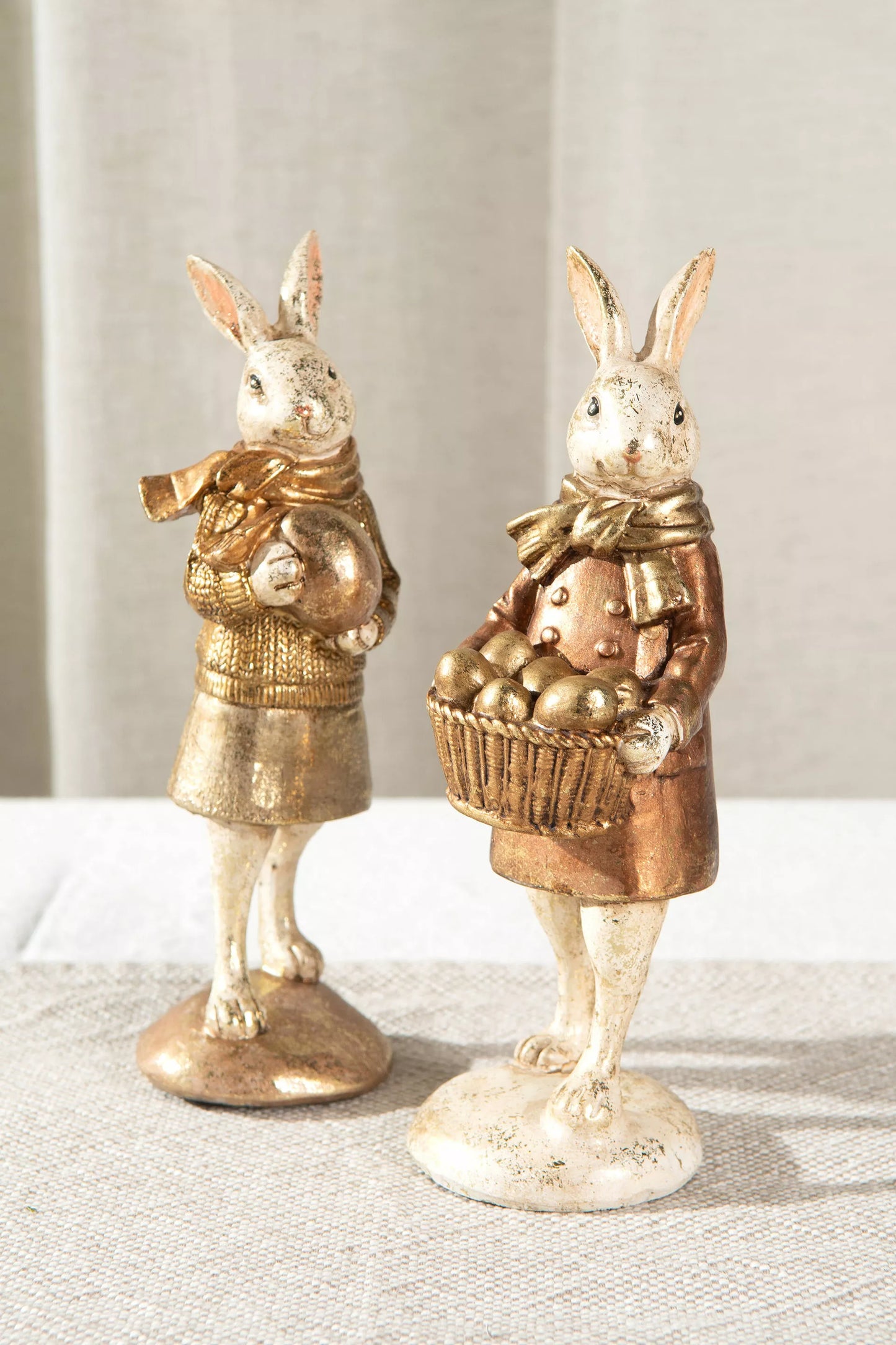 Påskdekoration Kaniner Med Ägg Mix Polyresin 7x20cm 2-pack I lager: Vecka 10