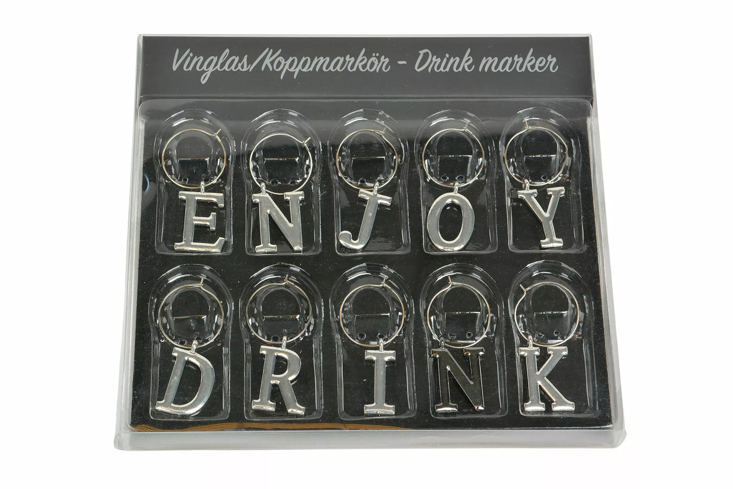 Vinställ Vinglas Koppmarkör Enjoy Silver 2-3cm 10-pack