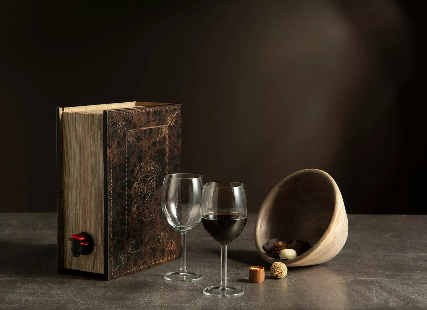 Vinställ Boklåda Vinbox Läder 30x23x11,5cm HH