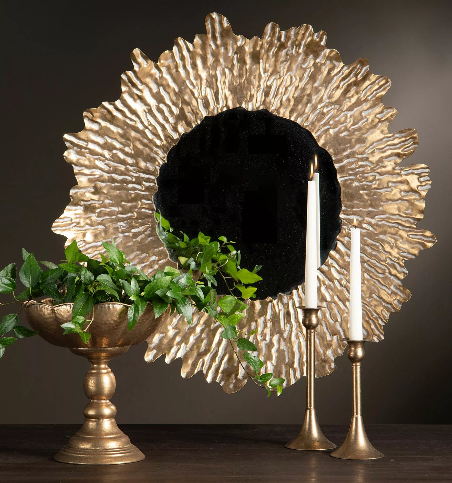 Dekorativ Skål på fot Lara Guldbrun Ø27x29cm HH