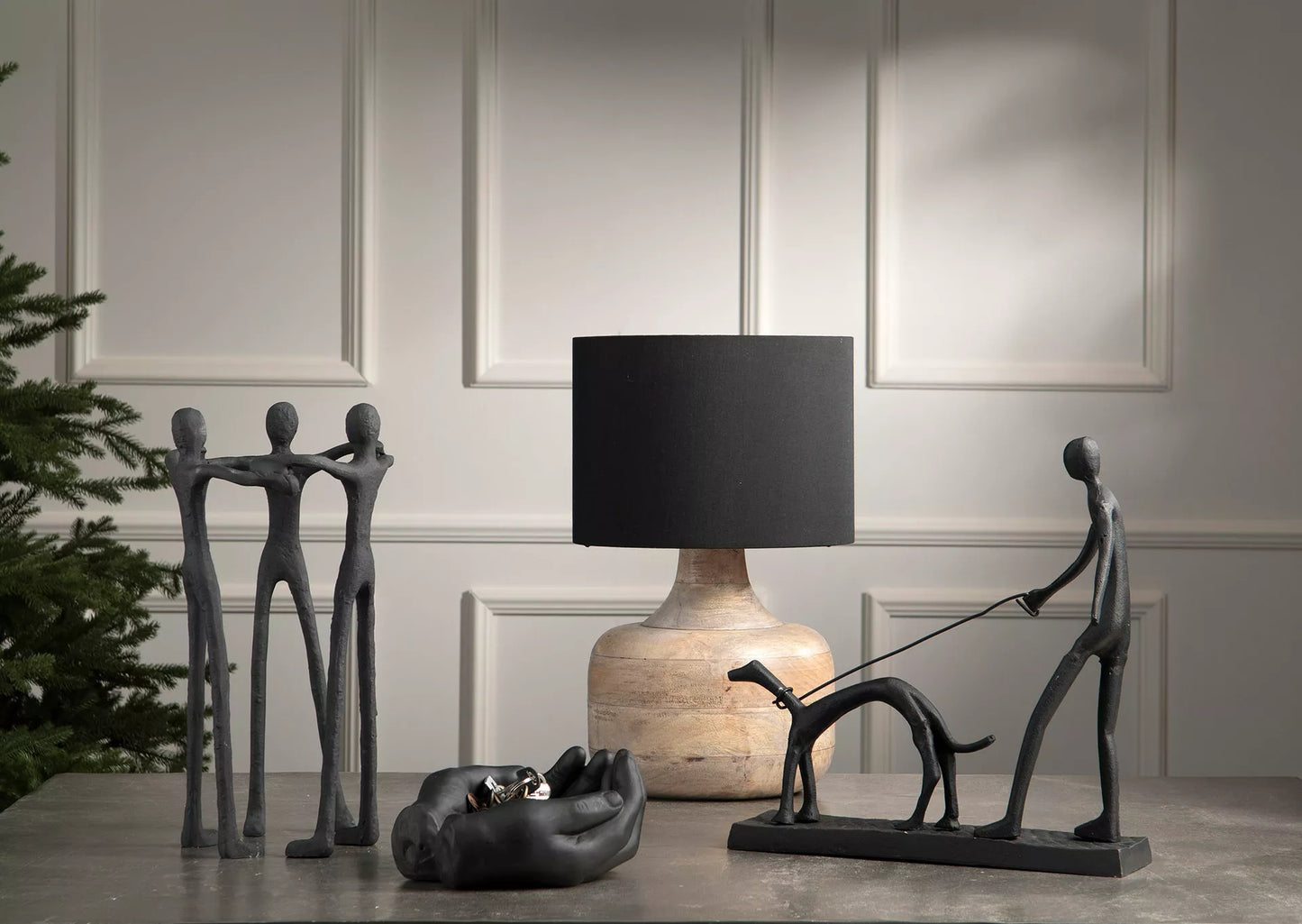 Dekoration Staty Circle Svart metall 16x18x36cm