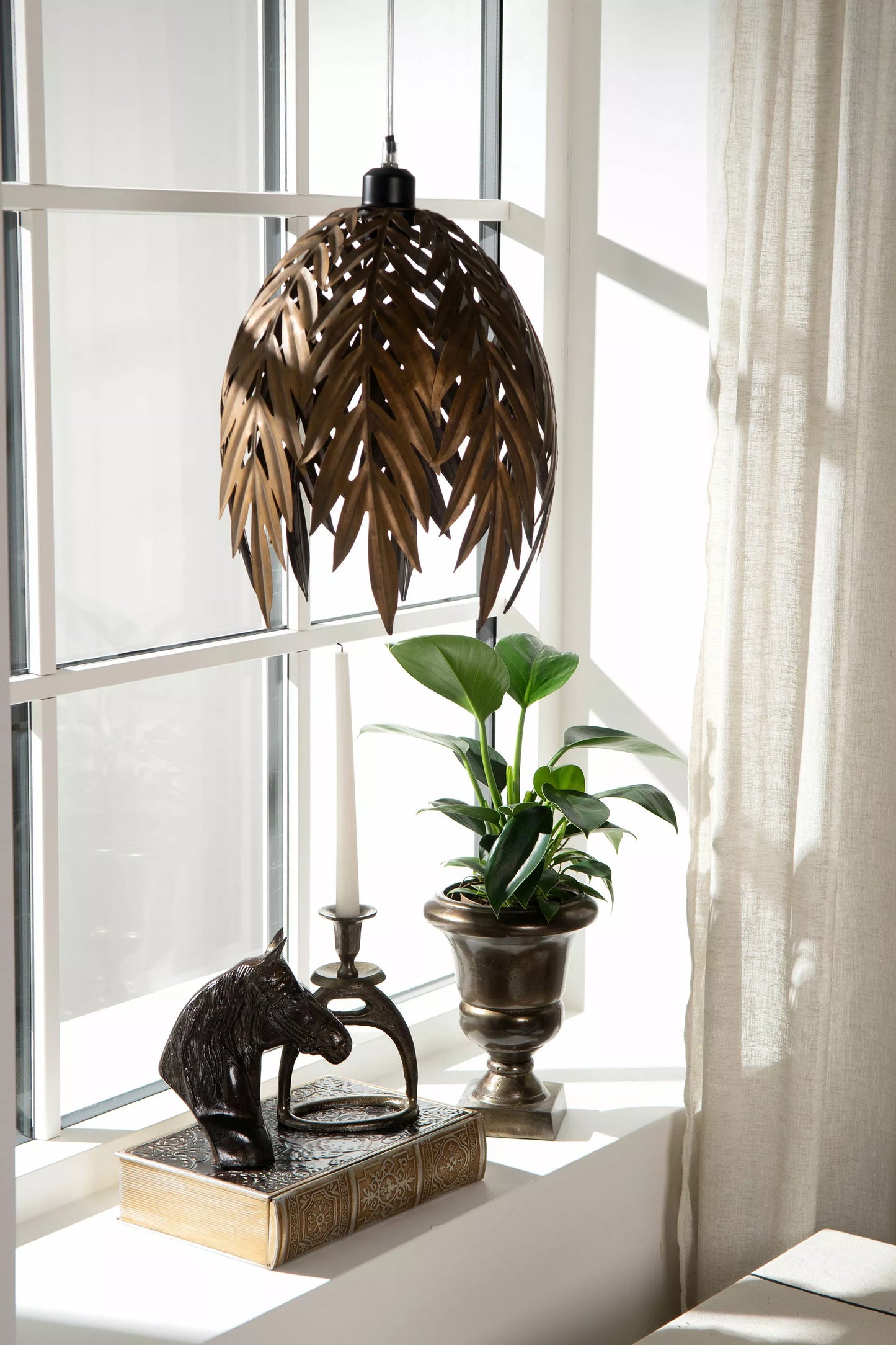 Ljusstake Stigbygel Bränd Mässing 14x9x20cm HH