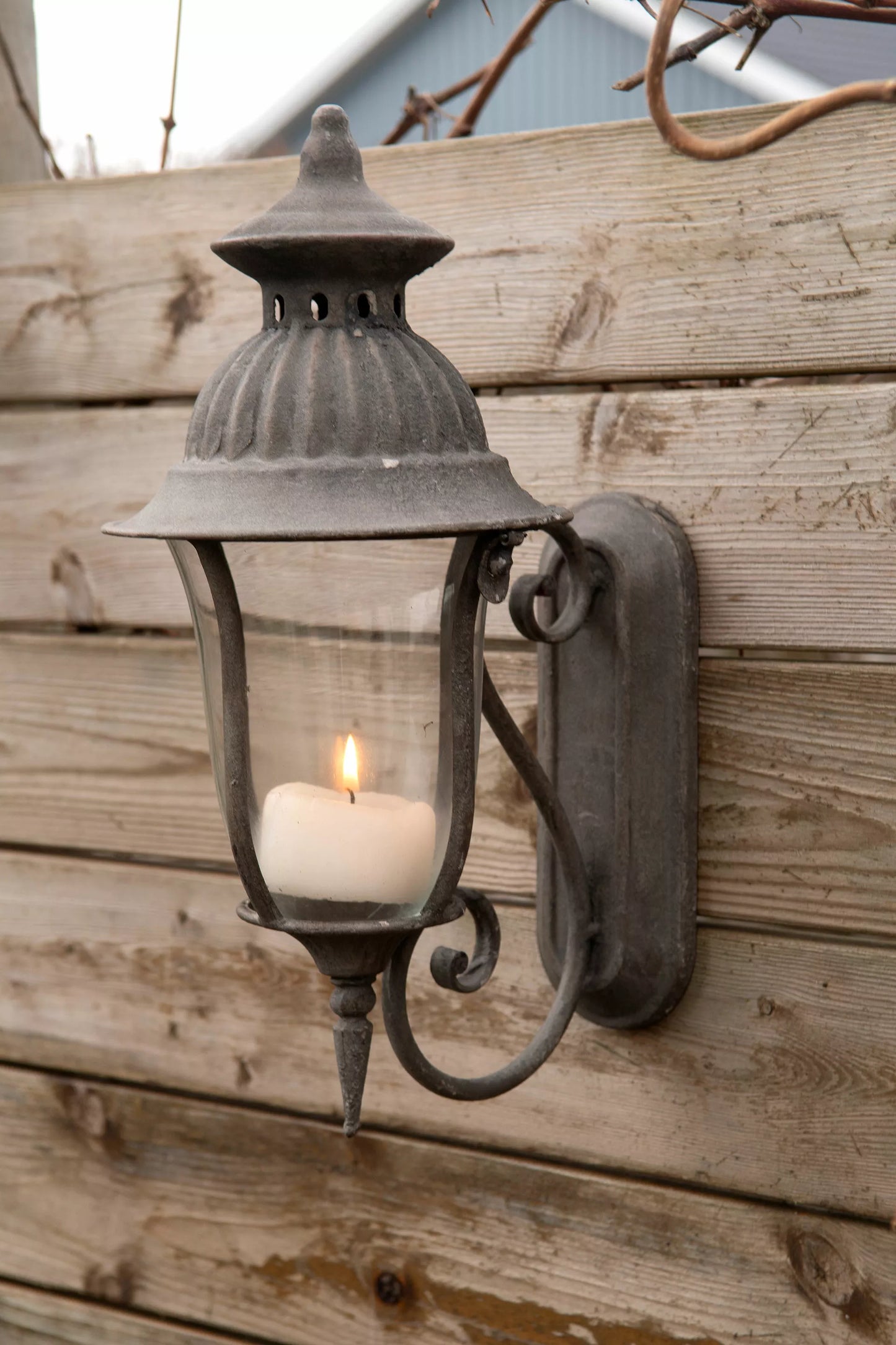 Ljuslykta Vägg 35 cm - antikgrå HH