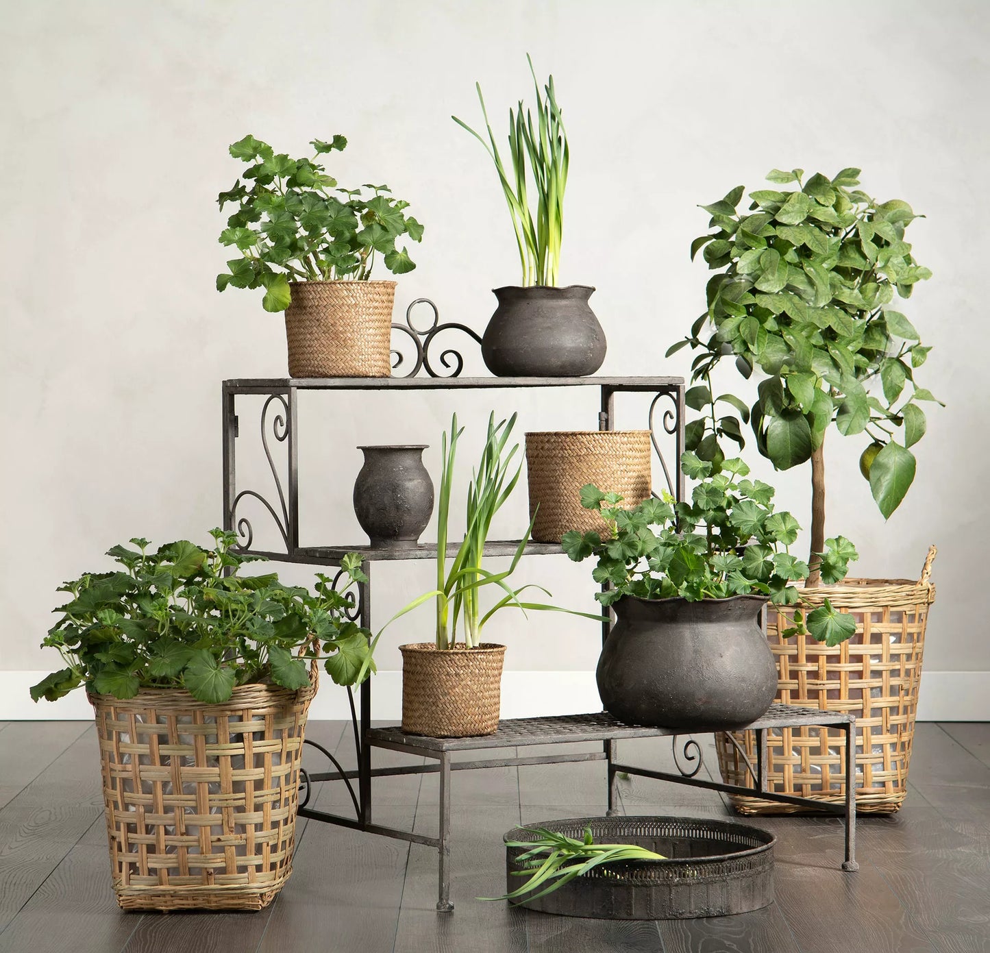 Utomhus Blomställning DIV. Hylla Växt Fällbar Metall 65x62x78cm