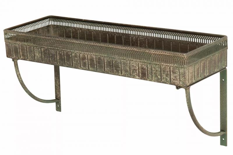 Utomhus Blomställning DIV. Vägghylla Metall Grön 55,5x18,5x28cm