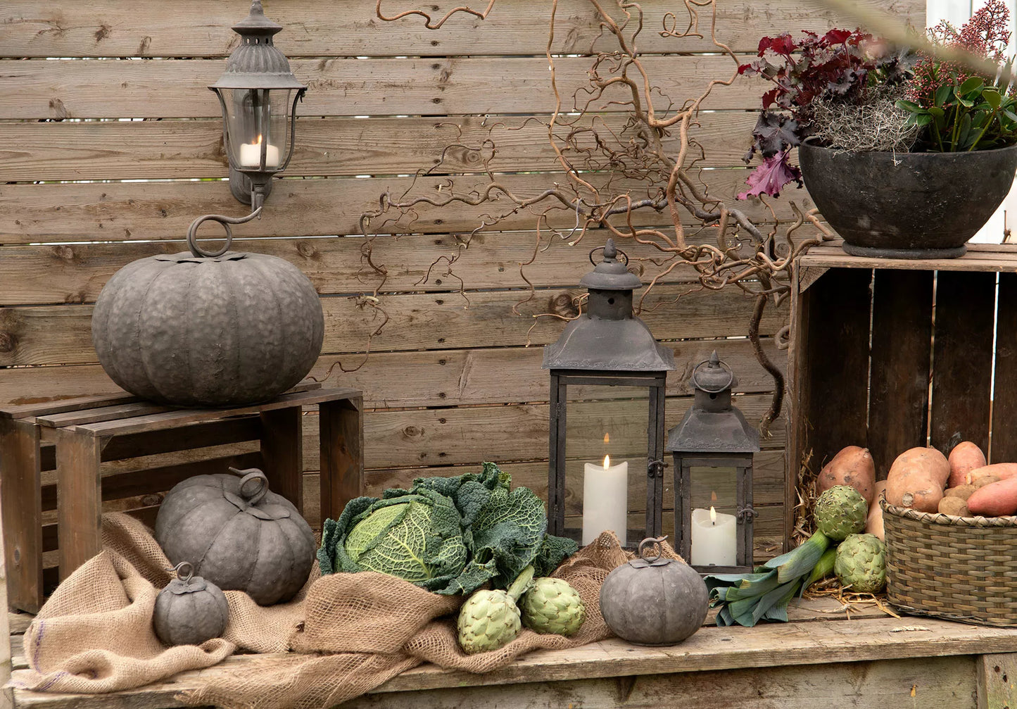 Utomhus Dekoration DIV. Pumpa Metall 35x27cm