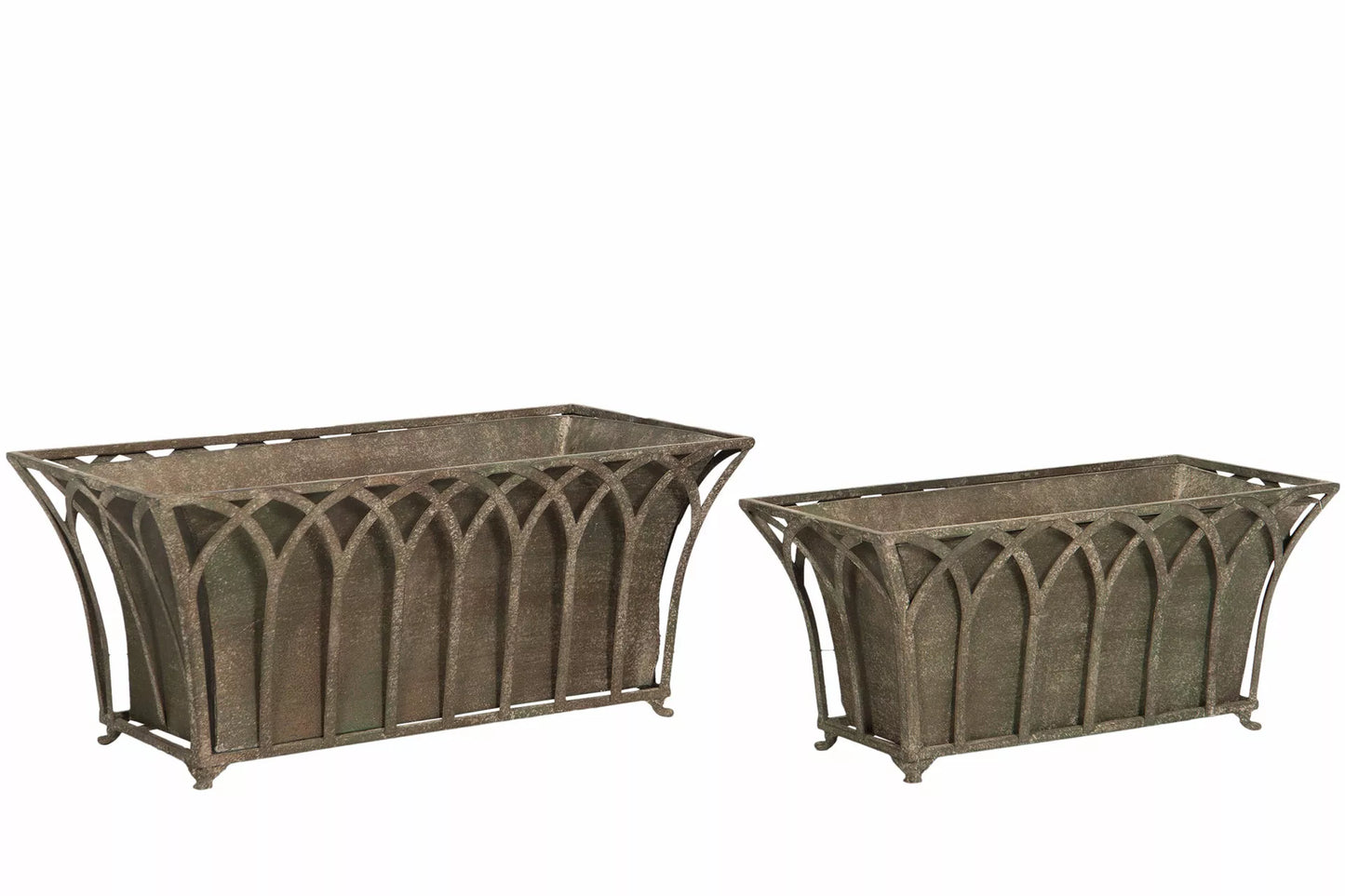 Blomkruka Valv Metall Grön 52x28,5x23cm 2-pack I lager: Vecka 9