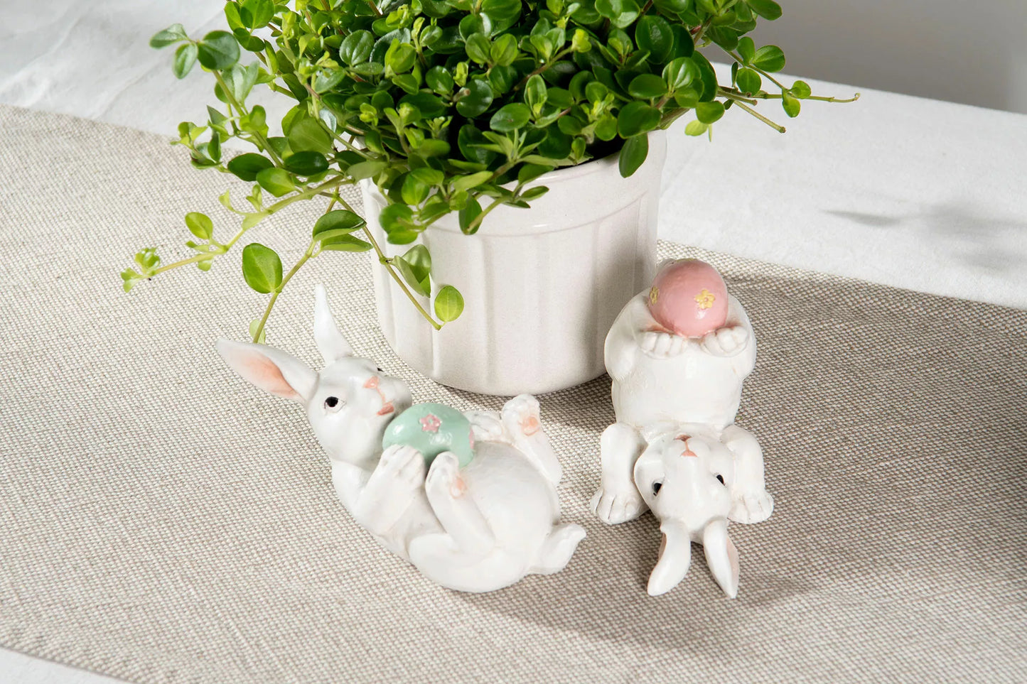 Påskdekoration Kanin Pastell Mix Polyresin 14x7,5x9,5cm 2-pack 0