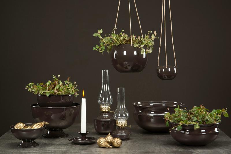 Ljuslykta Lampa till värmeljus Emalj Choco Juno Ø13x34cm HH