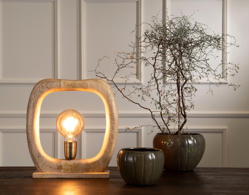 Bordslampa Antik Trä 25x8x32cm