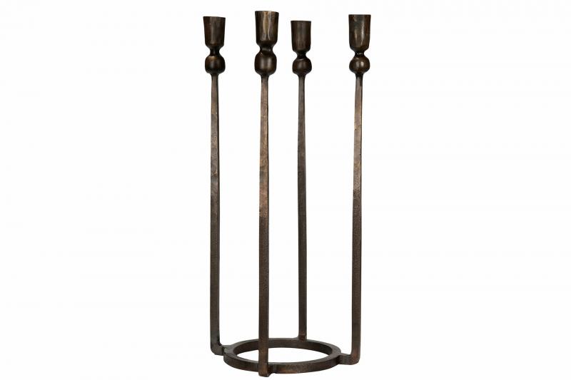 Ljusstake Metall Hög Brun 15x15x41cm HH