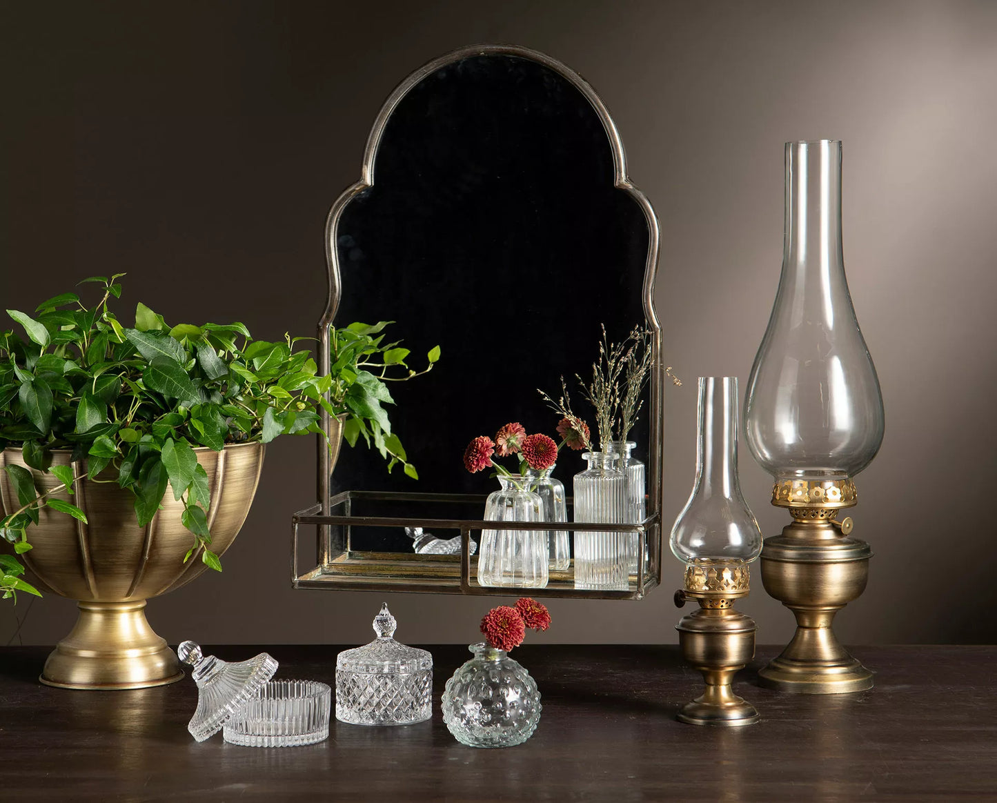 Väggspegel Dao Antik Mässing 34x12x52cm HH