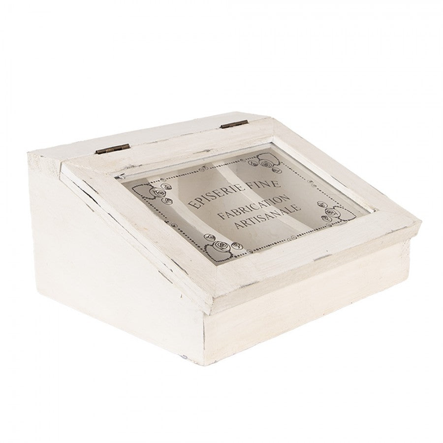 Telåda 18x16x9 cm Vit trä