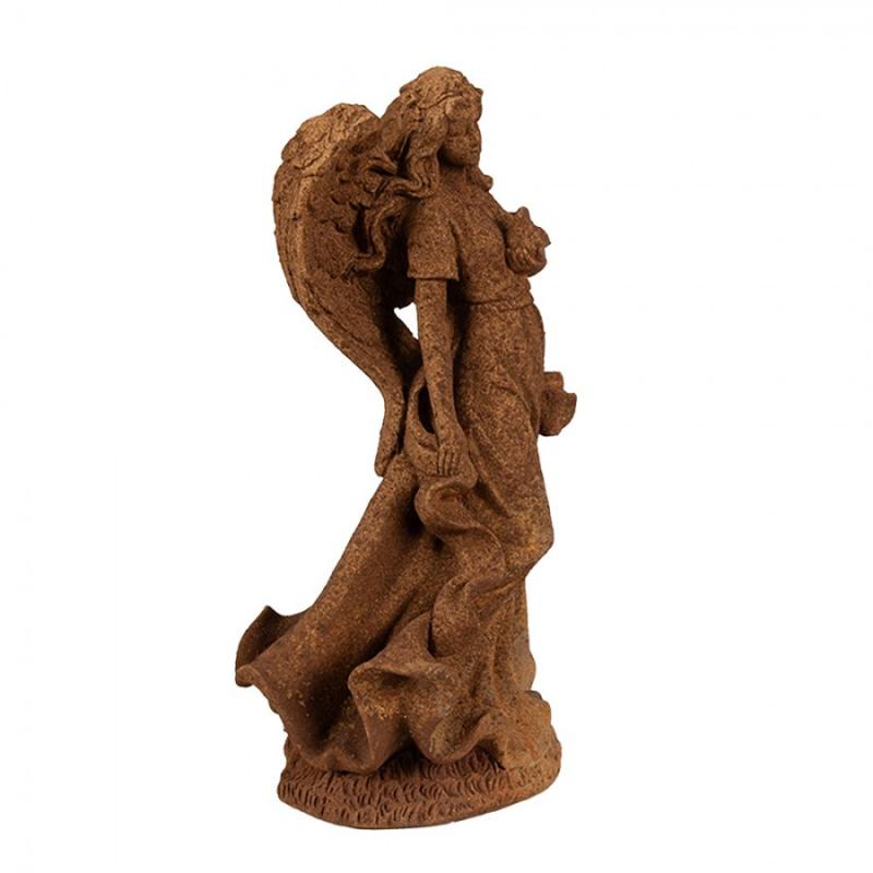 Dekoration Brun Rostig Ängel polyresin (B/D/H) 12x10x23 cm