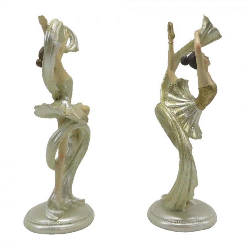 Dekoration Ballerina 2-pack 18 Cm Beige Guldfärgad Polyresin