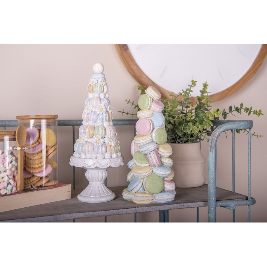 Dekoration figur Macarons Ø 12x25 cm Blå Rosa