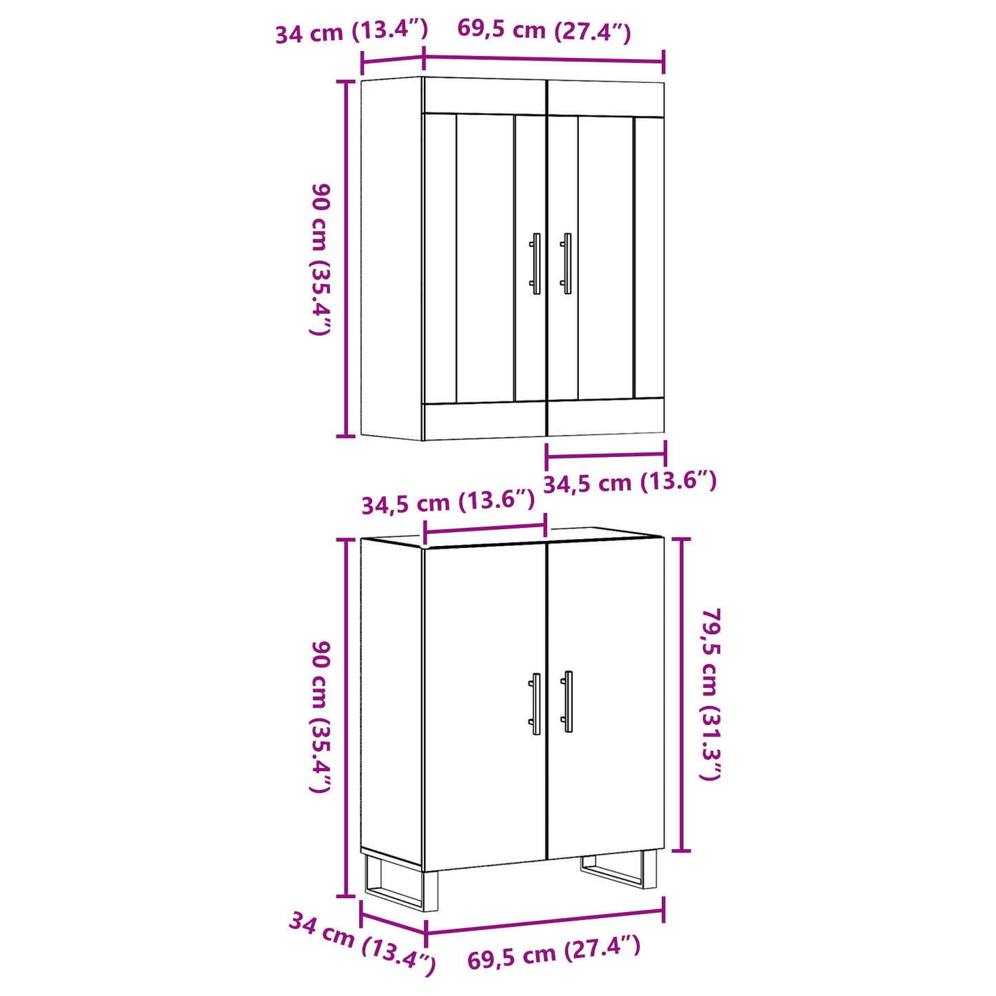 Skåp Åldrat Trä med hylla Väggmonterad med lagring med dörr Medium