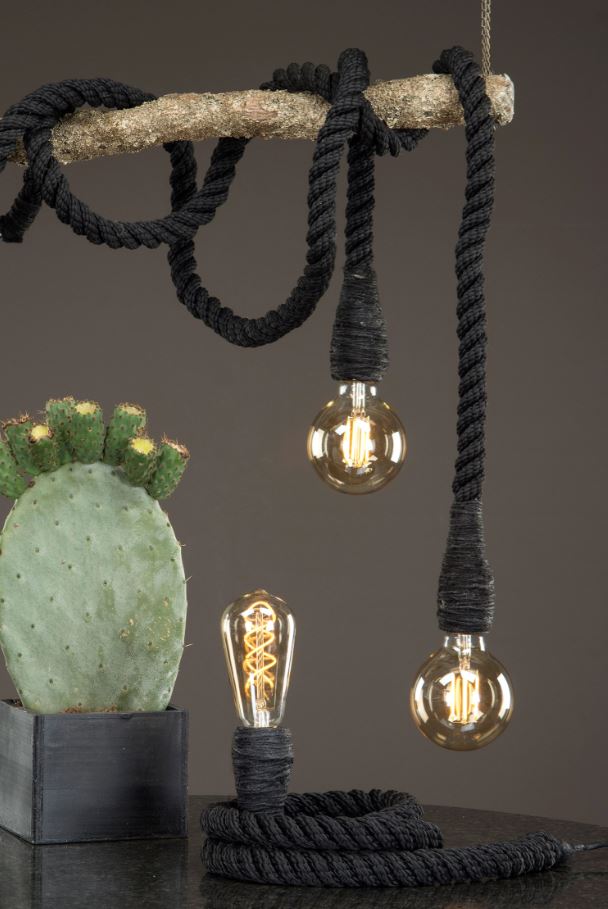 Taklampa Rep 150 cm svart