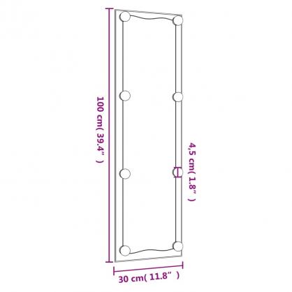 Vggspegel med LED-belysning 30x100 cm glas rektangulr , hemmetshjarta.se