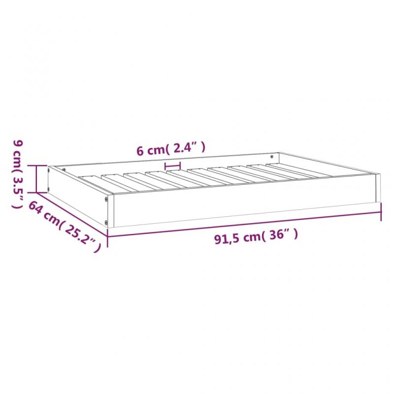 Hundbdd 91,5x64x9 cm svart massiv furu , hemmetshjarta.se