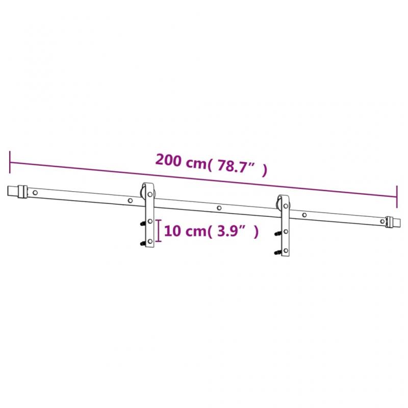 Skjutdrr med beslag 100x210 cm massiv furu vit , hemmetshjarta.se