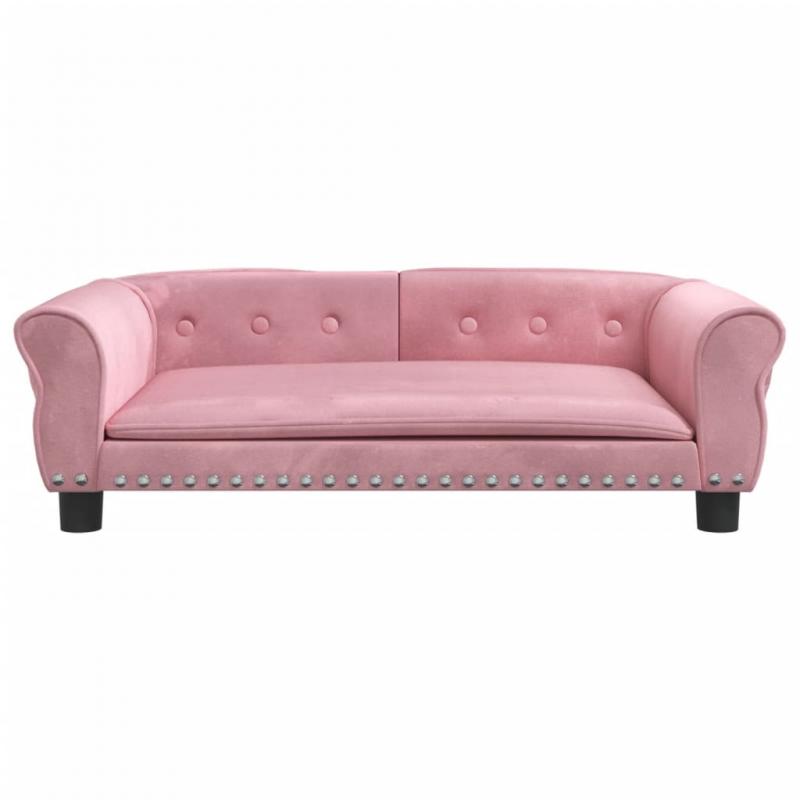 Hundbdd sammet 95x55x30 cm rosa , hemmetshjarta.se