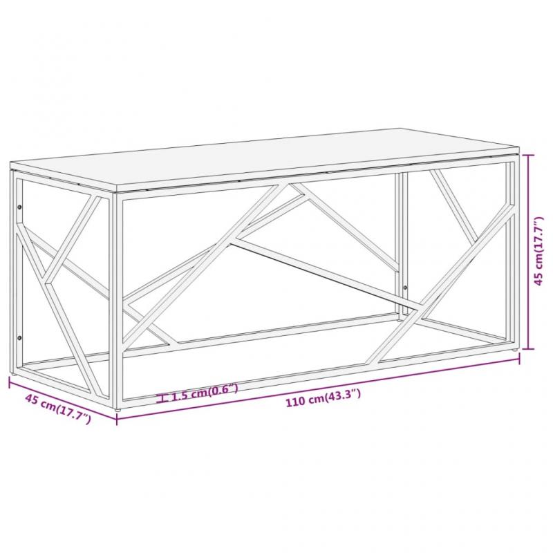 Soffbord rostfritt stl silver och massivt tr 110x45x45 cm , hemmetshjarta.se